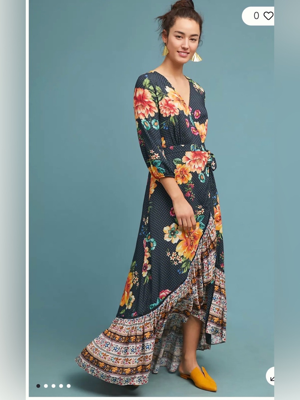 FARM Rio Majorca Maxi Wrap Dress RARE - Picture 3 of 9